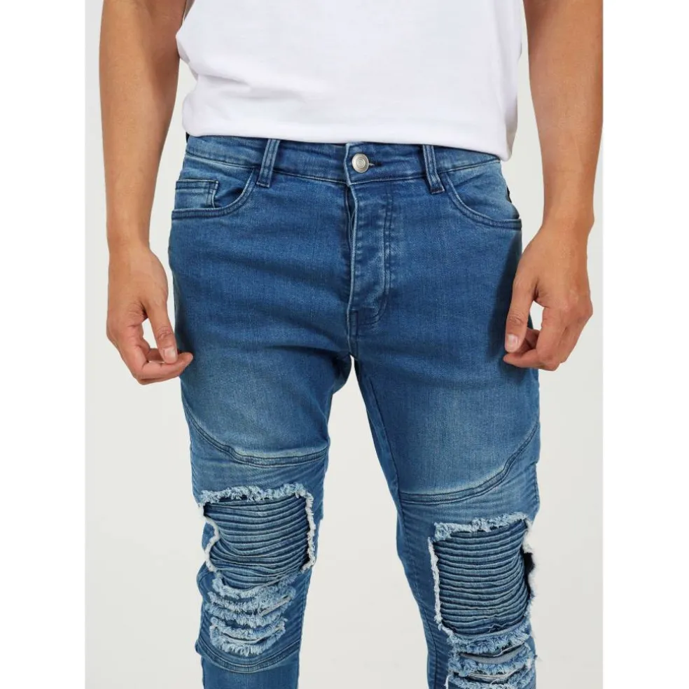 Blue Biker Jean