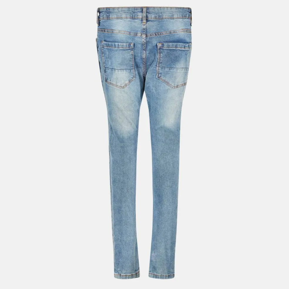 Blue Denim Skinny Jean with Rip Detail
