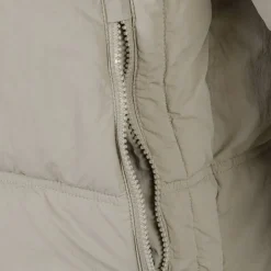 Boys quilted jacket hood zip pockets grey