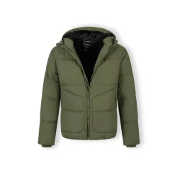 Boys quilted jacket with raglan sleeves khaki