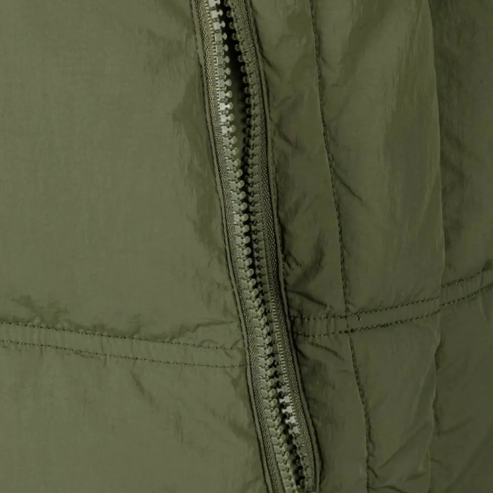 Boys quilted jacket with raglan sleeves khaki
