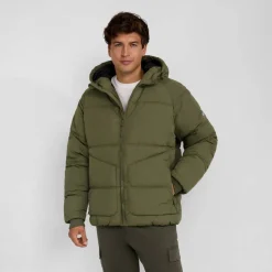 Boys quilted jacket with raglan sleeves khaki