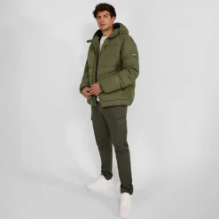 Boys quilted jacket with raglan sleeves khaki
