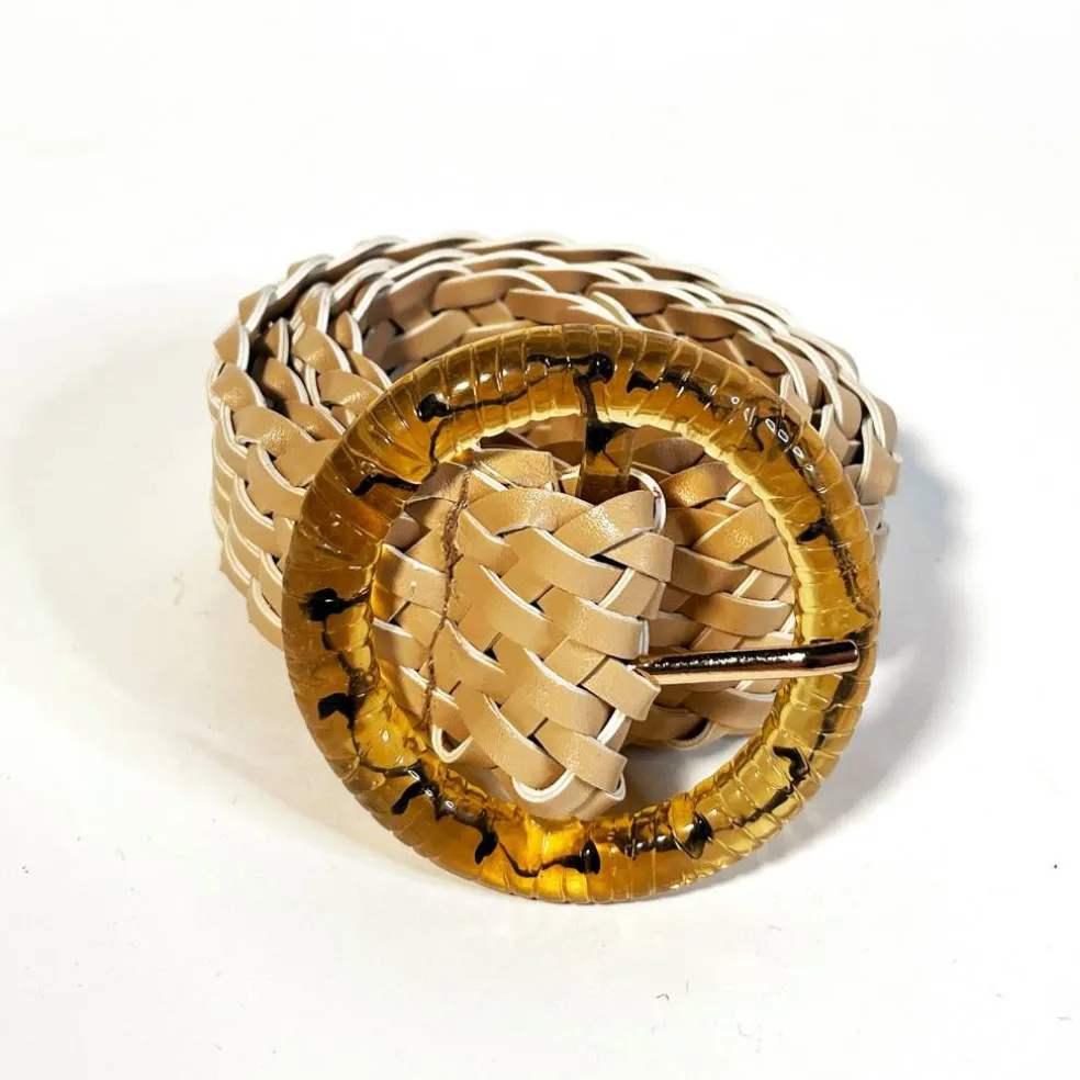 Cream Woven-Belt