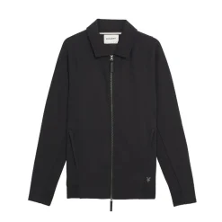 Diagonal Interlock Collared Zip Through