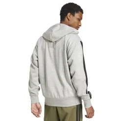 Essentials Fleece 3-Stripes Full-Zip Hoodie Mens