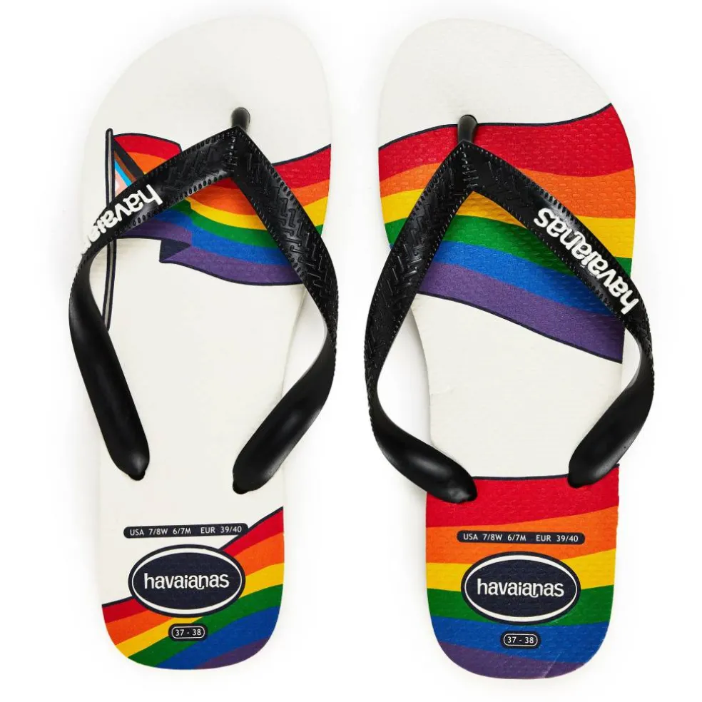 Hav. Top Pride White/Black 43/44 Flip Flops Unisex Adults