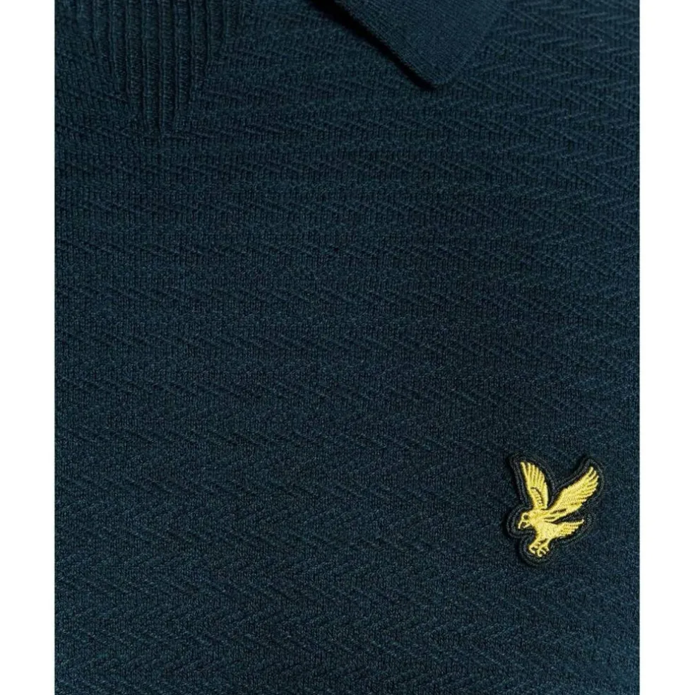 Herringbone Knitted Polo Shirt