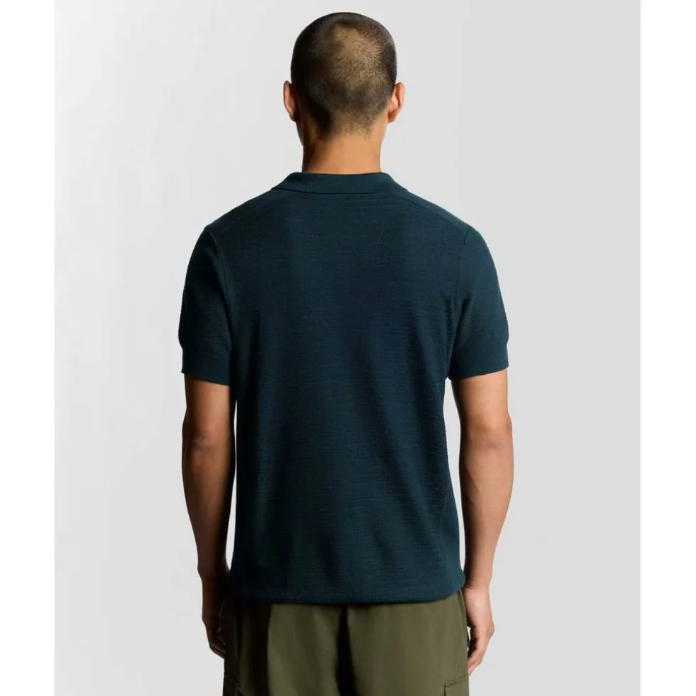 Herringbone Knitted Polo Shirt