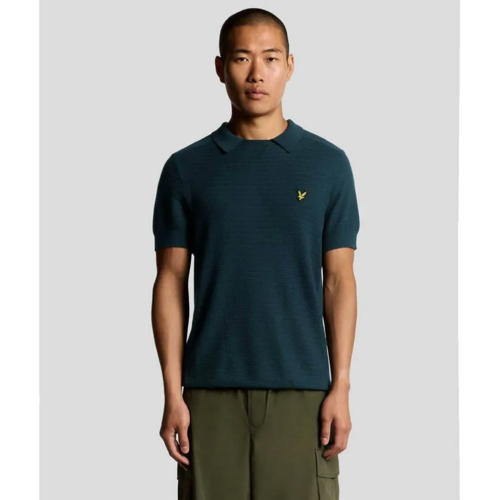 Herringbone Knitted Polo Shirt