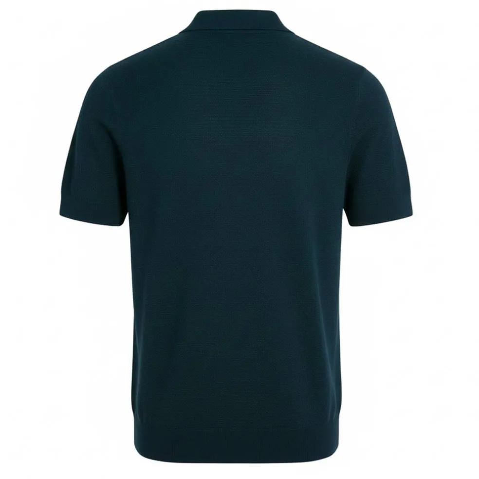 Herringbone Knitted Polo Shirt