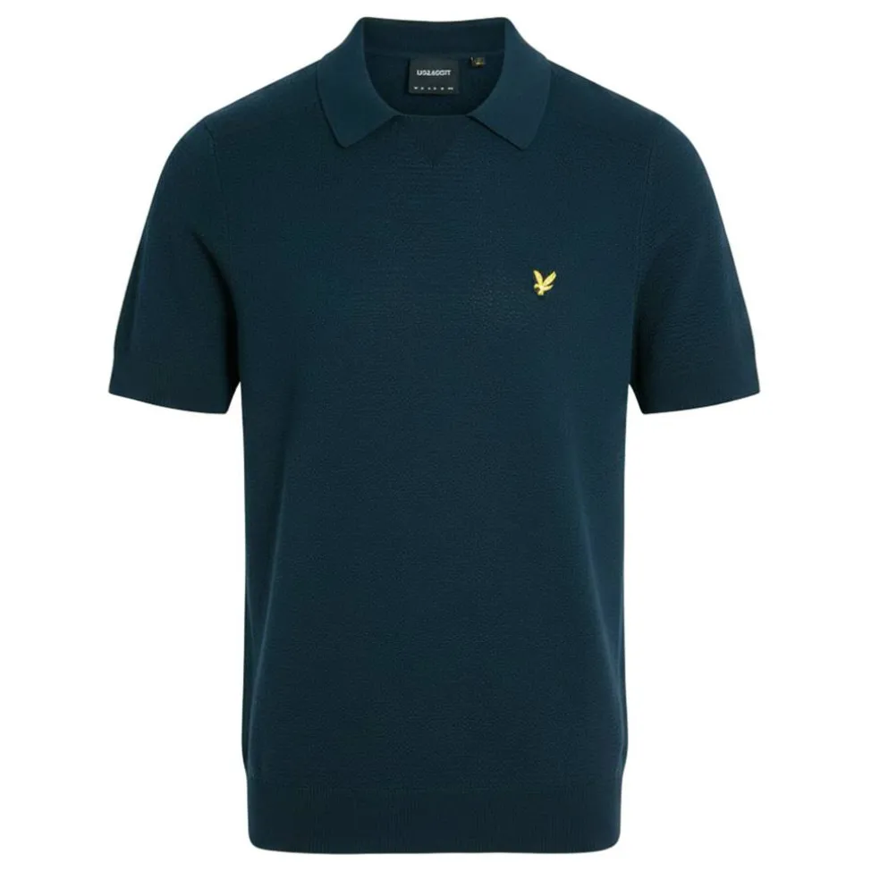 Herringbone Knitted Polo Shirt