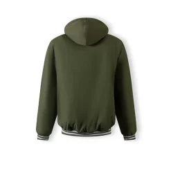 Men baseball style jacket detachable hood khaki