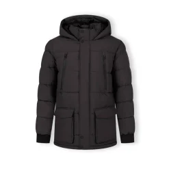 Men long jacket with fleece lining and waterproof zip pockets grey