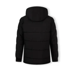 Men long parka with fleece lining black