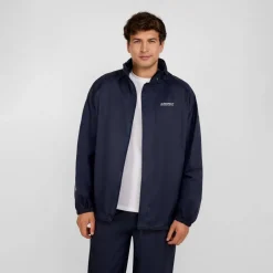 Men packaway waterproof jacket with zip pockets navy