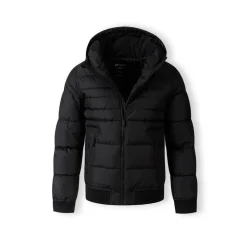 Men padded jacket hooded black