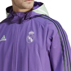 Men's Adidas Real Madrid Autumn Winter Weather-Resistant Windbreaker