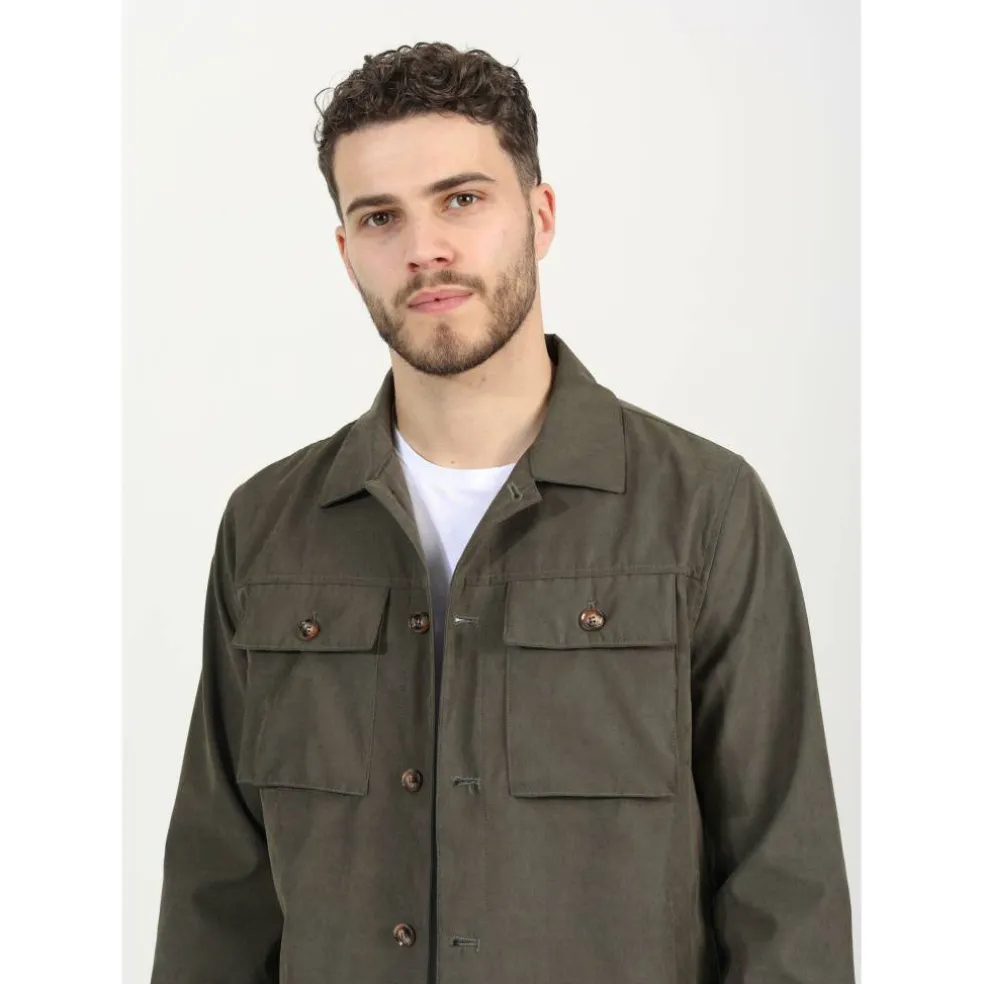 Mens 4 Pocket Long Sleeve Shacket