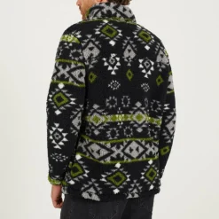 Mens Quarter Zip Patterned Fleece