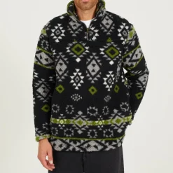 Mens Quarter Zip Patterned Fleece
