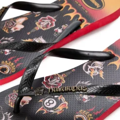 Men's Top Tribo Ruby Red and Black Flip Flops