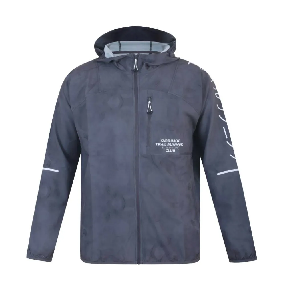 Men's Weather-Resistant Reflective Long Sleeve Full Zip Slim Fit Performance Running Jacket