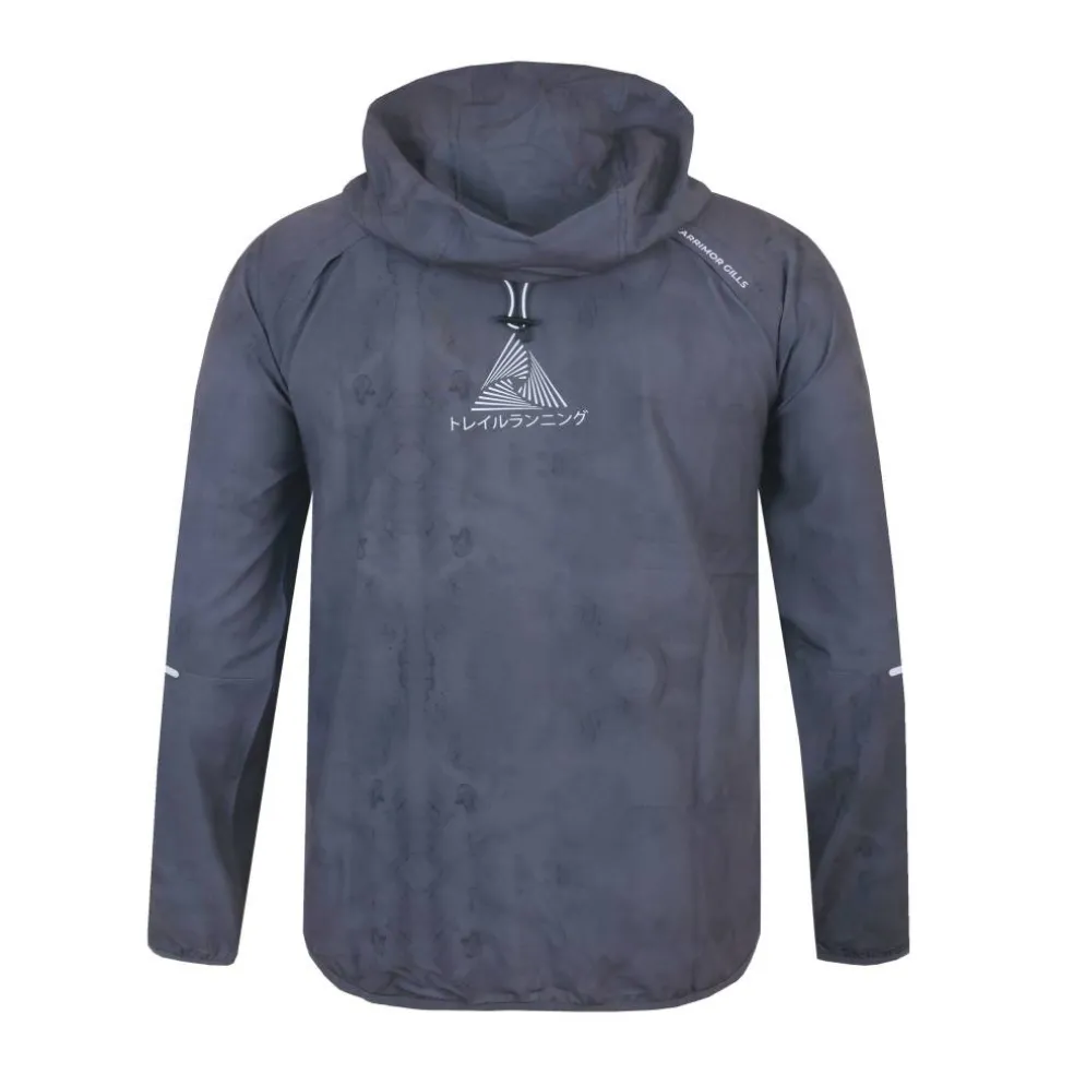 Men's Weather-Resistant Reflective Long Sleeve Full Zip Slim Fit Performance Running Jacket