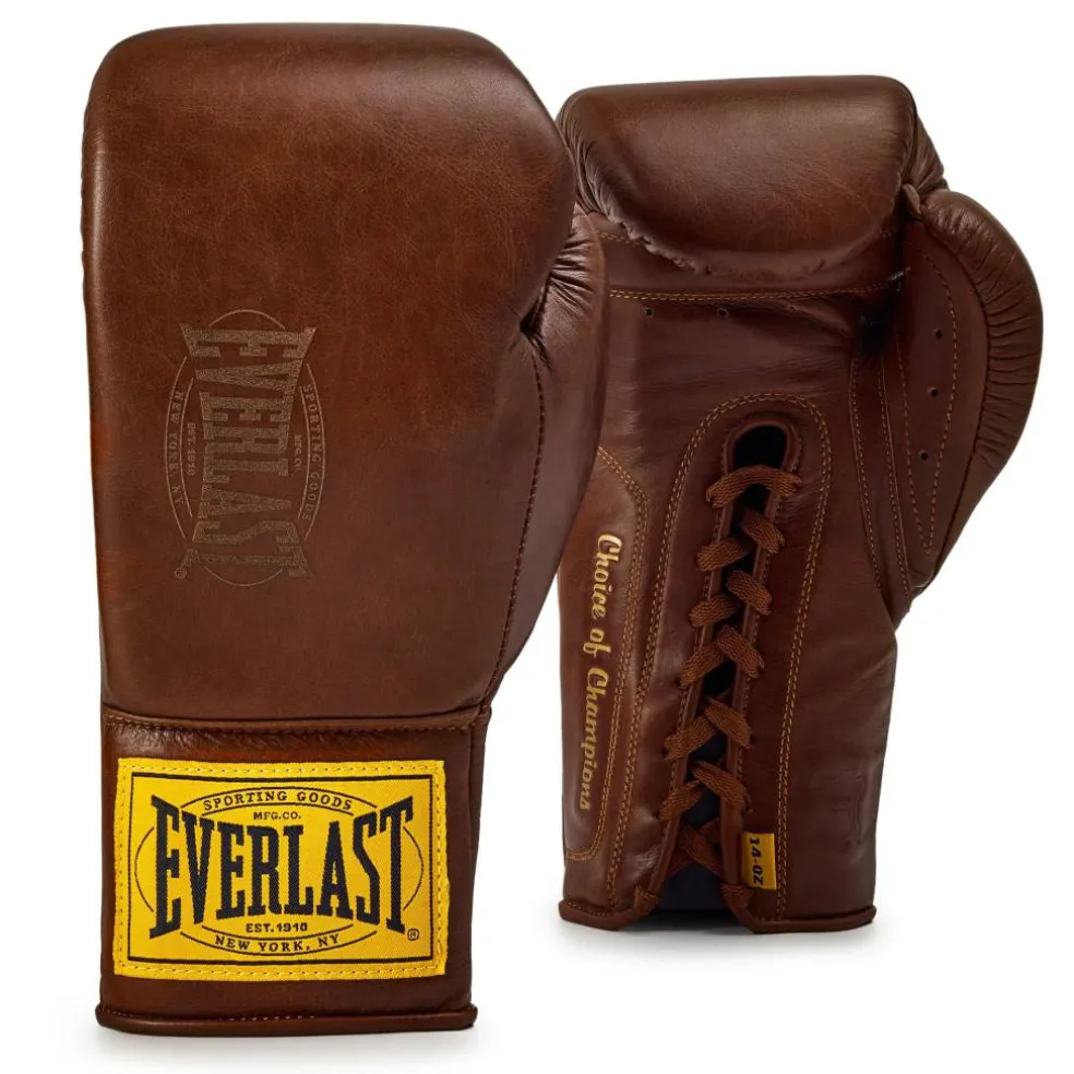 1910 Pro Leather Laced Boxing Gloves