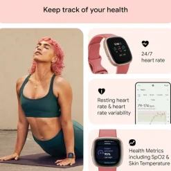 Versa 4 Fitness Smartwatch - Pink/Copper Rose